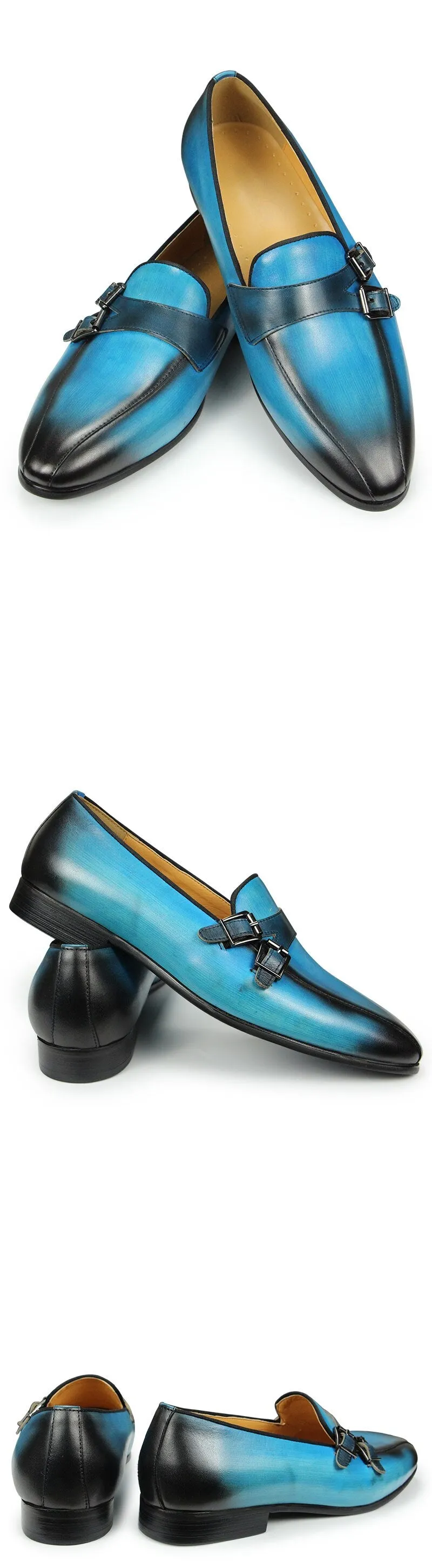 Mens Double Monk Strap Casual Classic Gentleman Business Fashion shoes