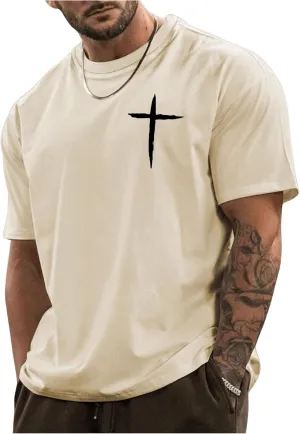 Men's Plus Size Graphic Print Round Neck Tee Short Sleeve Regular Fit Pullover T Shirt