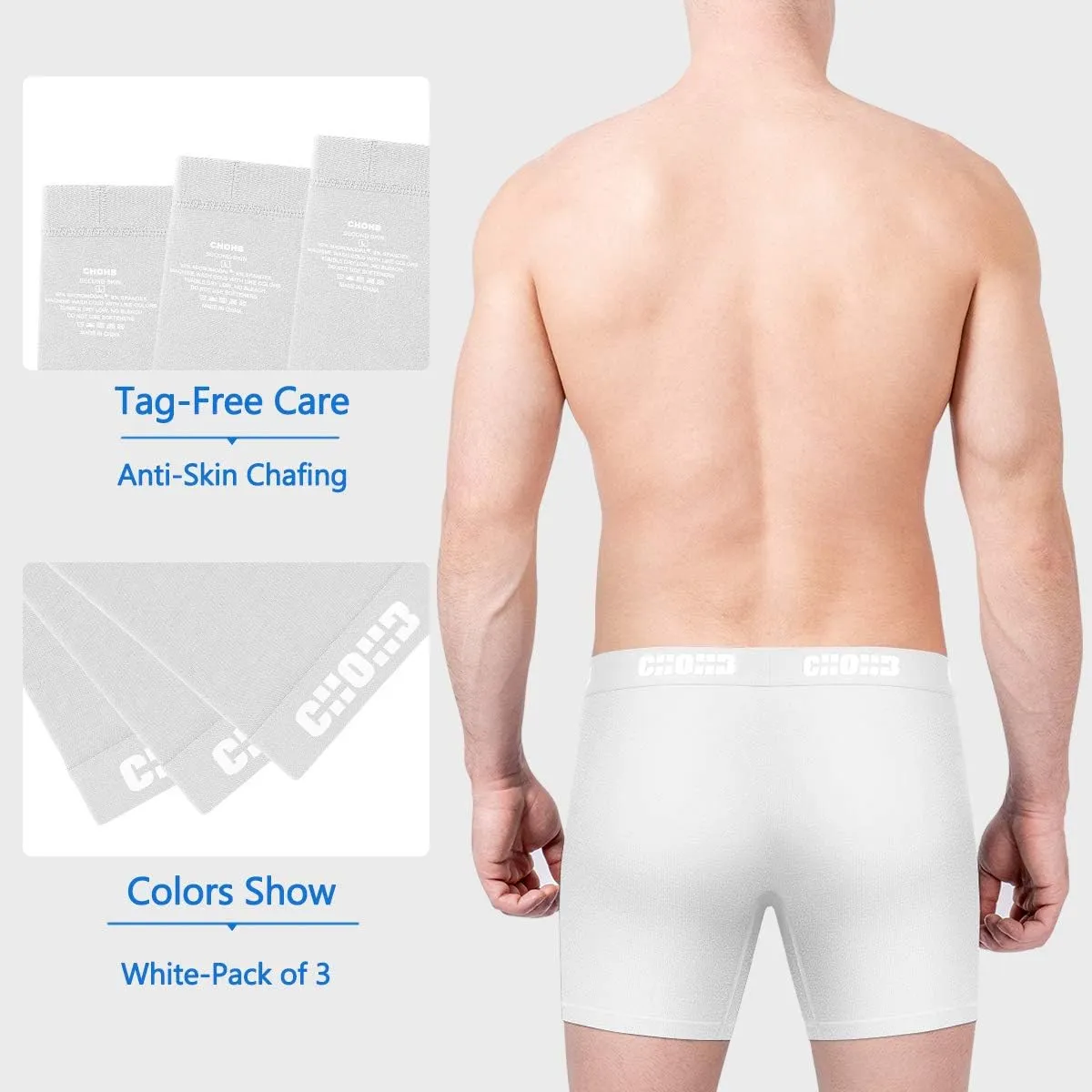 Men's Underwear Micro Modal 3 Pack Boxer Briefs Open Fly