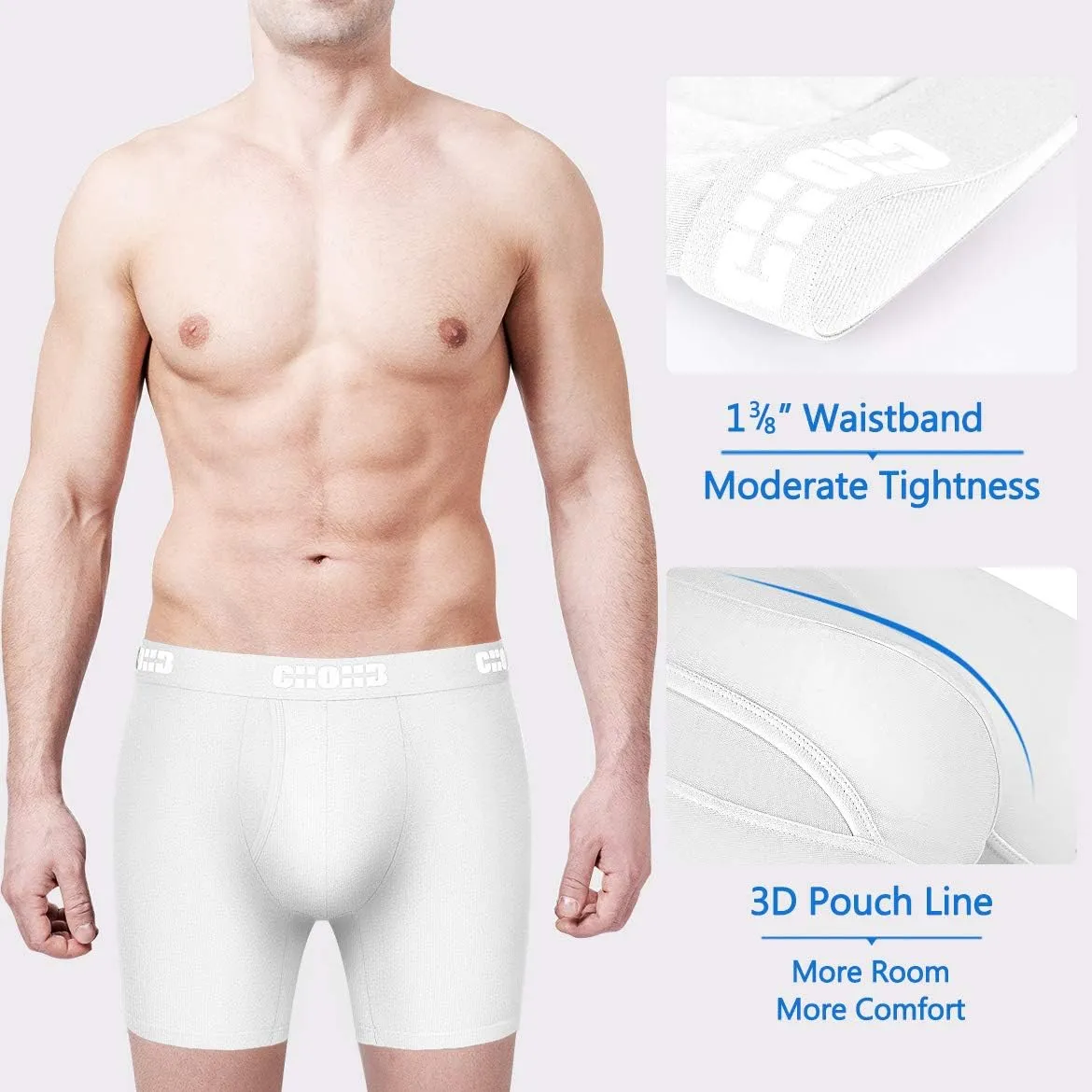 Men's Underwear Micro Modal 3 Pack Boxer Briefs Open Fly