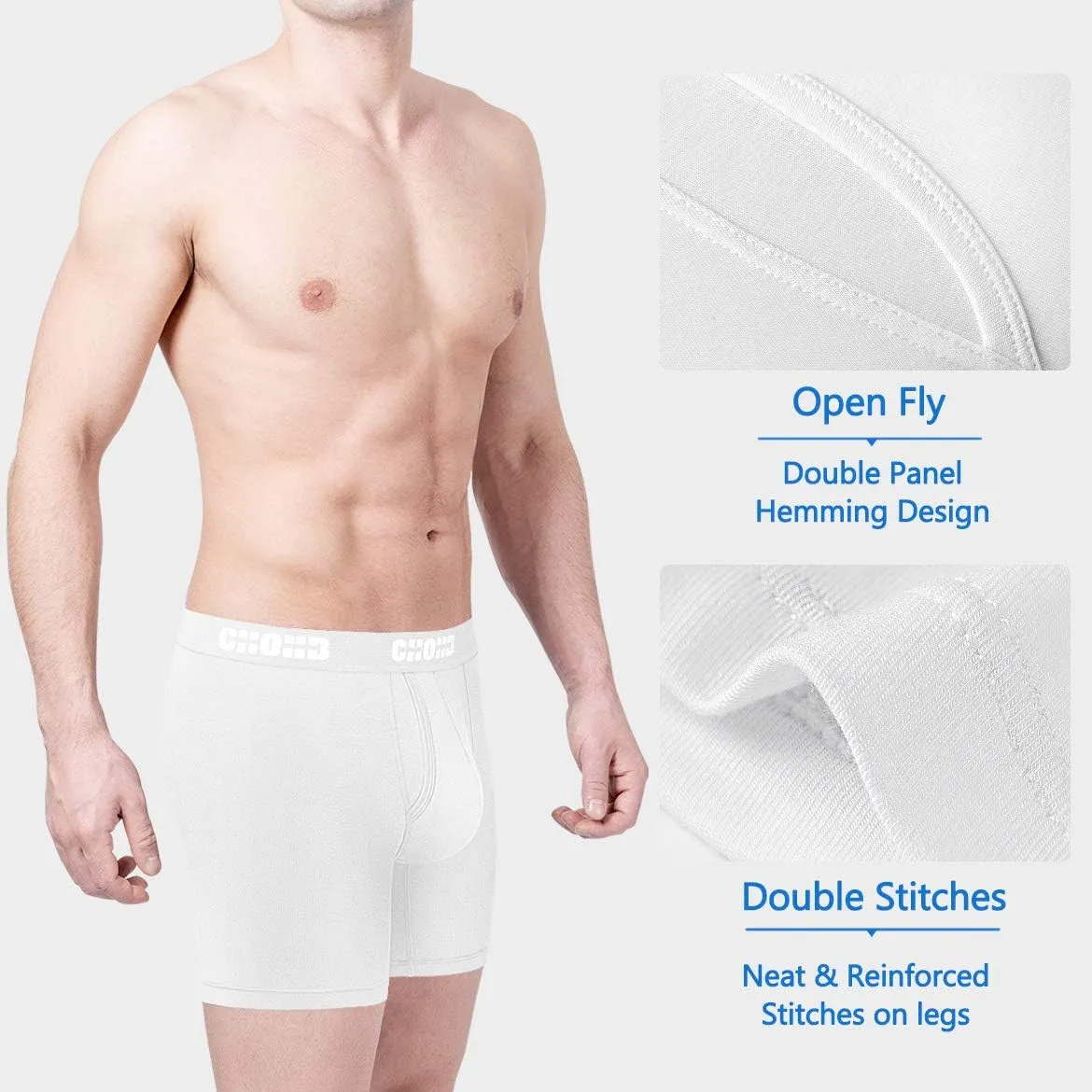 Men's Underwear Micro Modal 3 Pack Boxer Briefs Open Fly