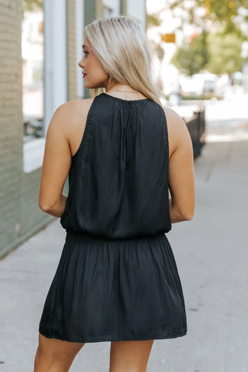 MUSE Black Smocked Mini Dress - FINAL SALE