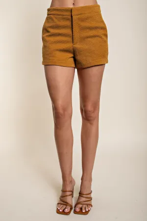 Mustard High Waisted Corduroy Shorts