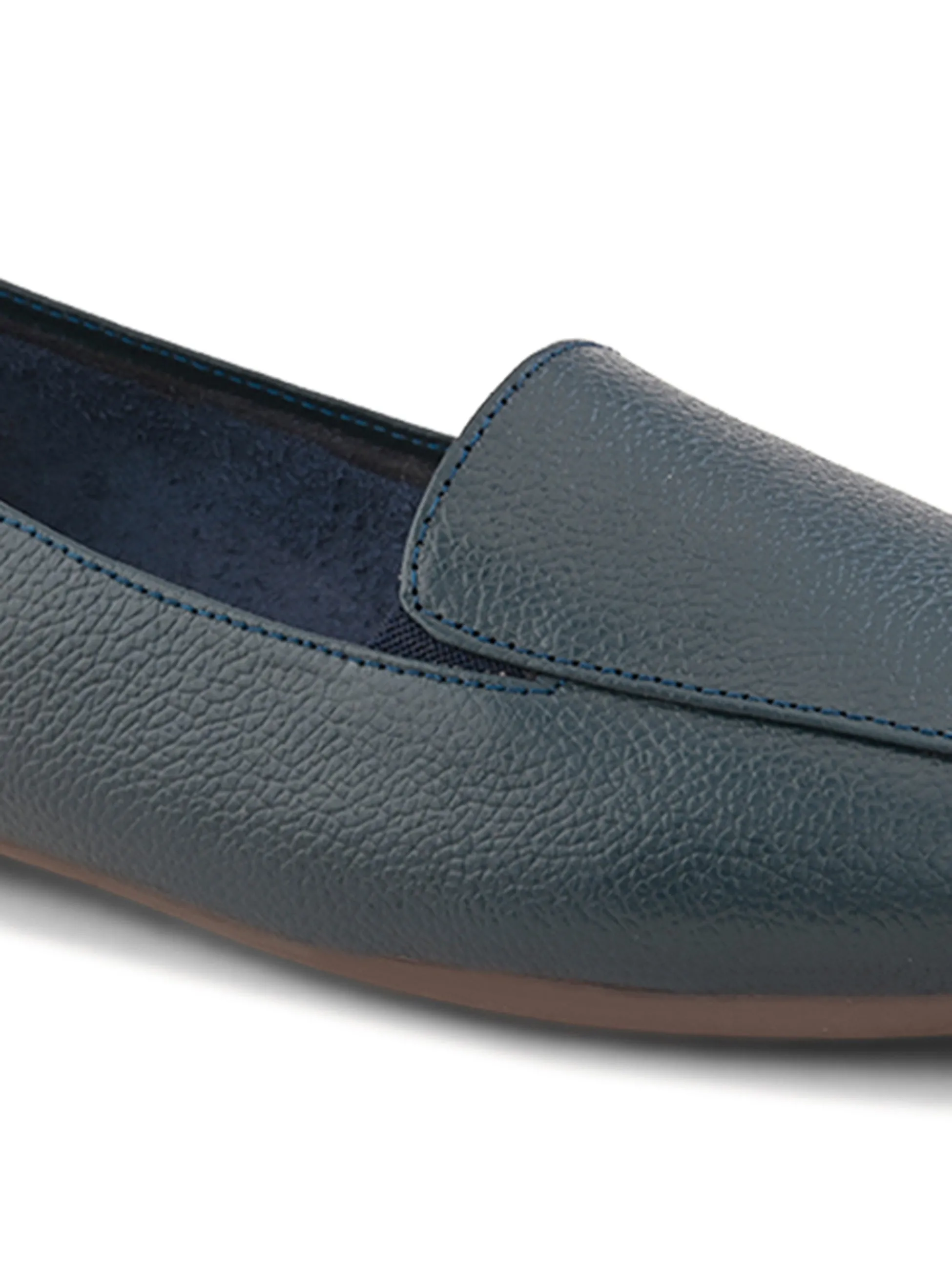 Pelle Albero Female's Blue Leather Flat Ballerina