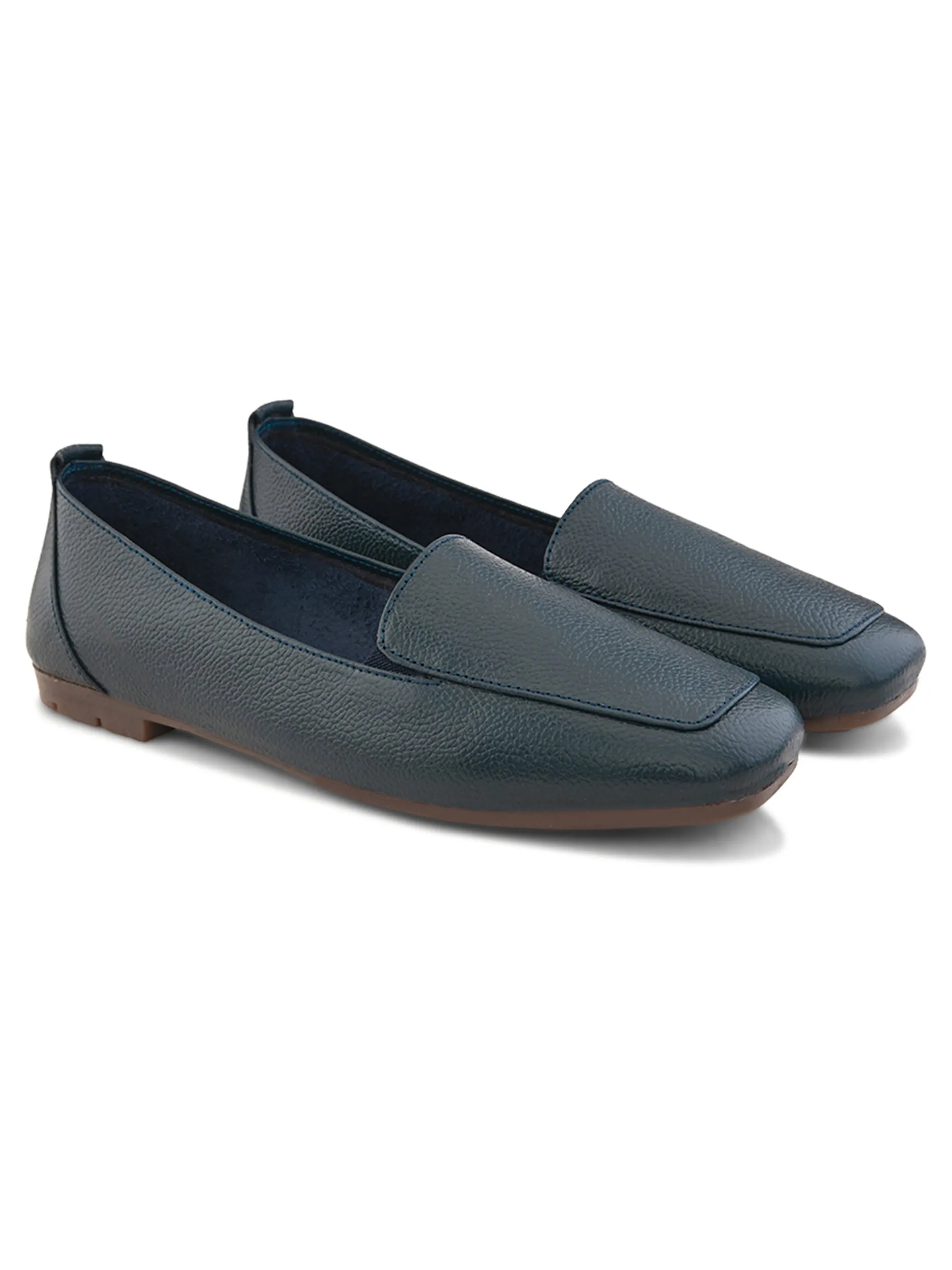 Pelle Albero Female's Blue Leather Flat Ballerina