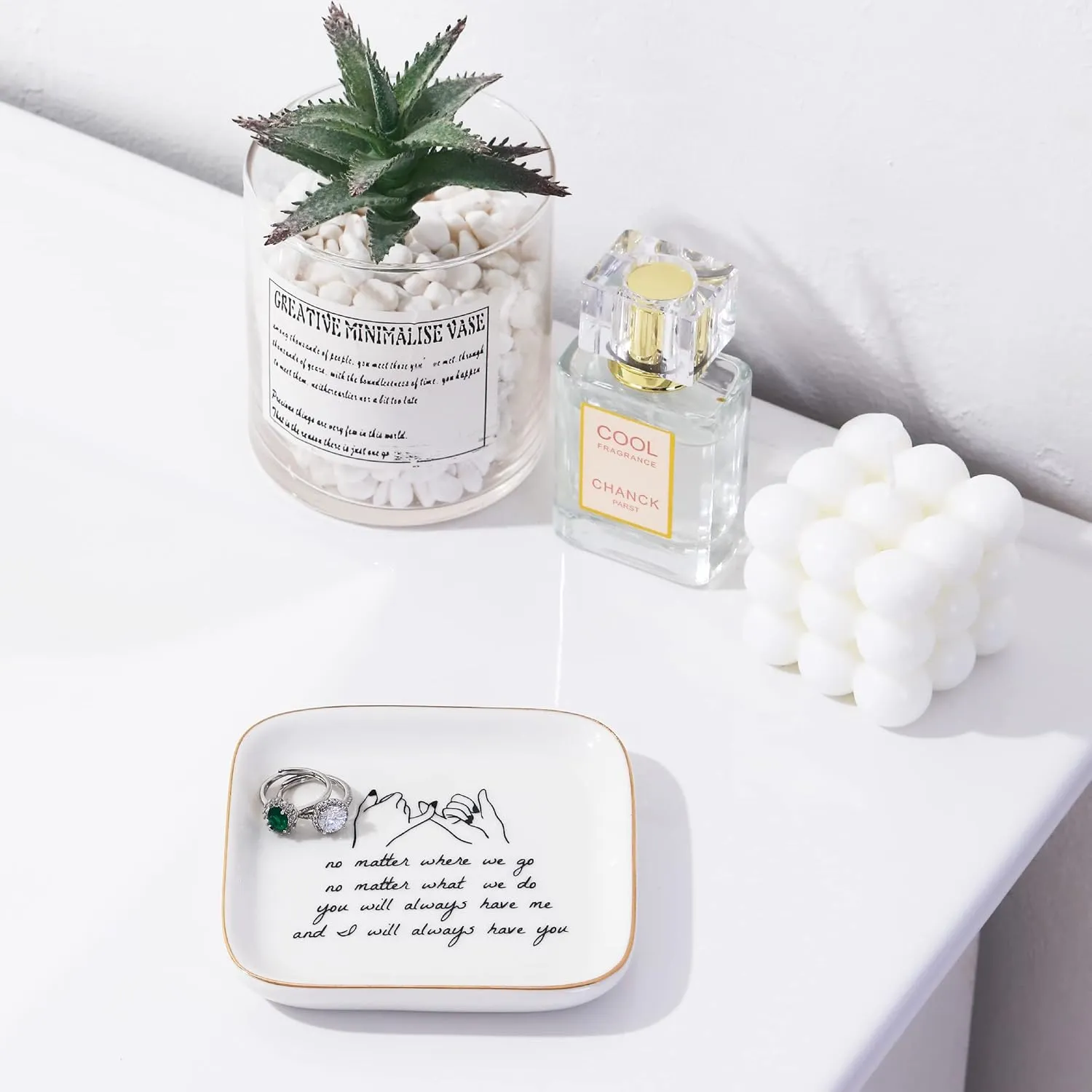 PUDDING CABIN Friend Gifts for Women ??No Matter Where We Go, No Matter What We Do, You Will Always Have Me, and I Will Always Have You! ??Gifts for Friends Going Away Friendship Ceramic Ring Dish