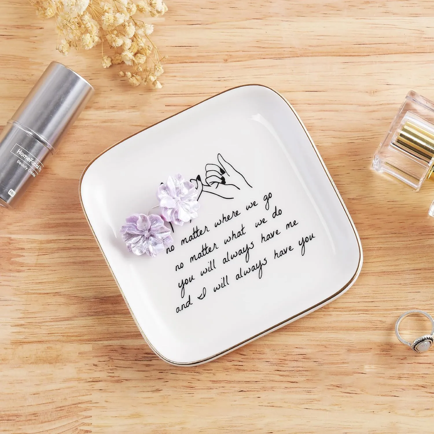 PUDDING CABIN Friend Gifts for Women ??No Matter Where We Go, No Matter What We Do, You Will Always Have Me, and I Will Always Have You! ??Gifts for Friends Going Away Friendship Ceramic Ring Dish