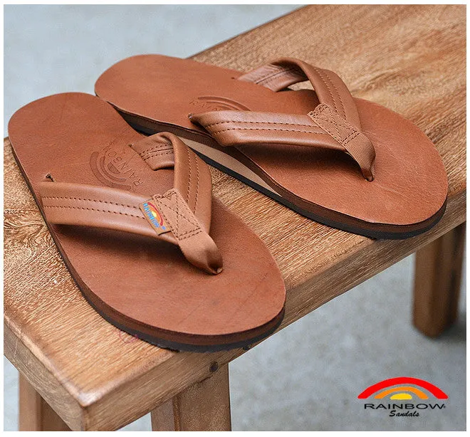 Rainbow Men's Classic Leather Single Layer Tan Sandals 301ALTS0TTTNM