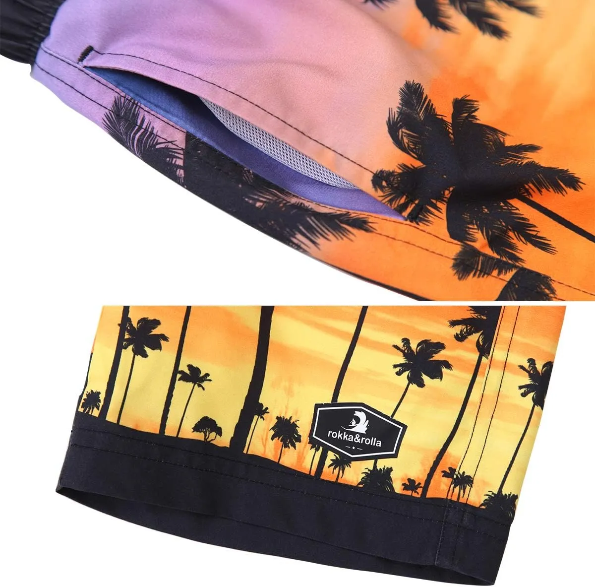 Rokka&Rolla Boys' Swim Trunks UPF 50  Quick Dry Bathing Suit Swimwear Beach Shorts with Mesh Lining