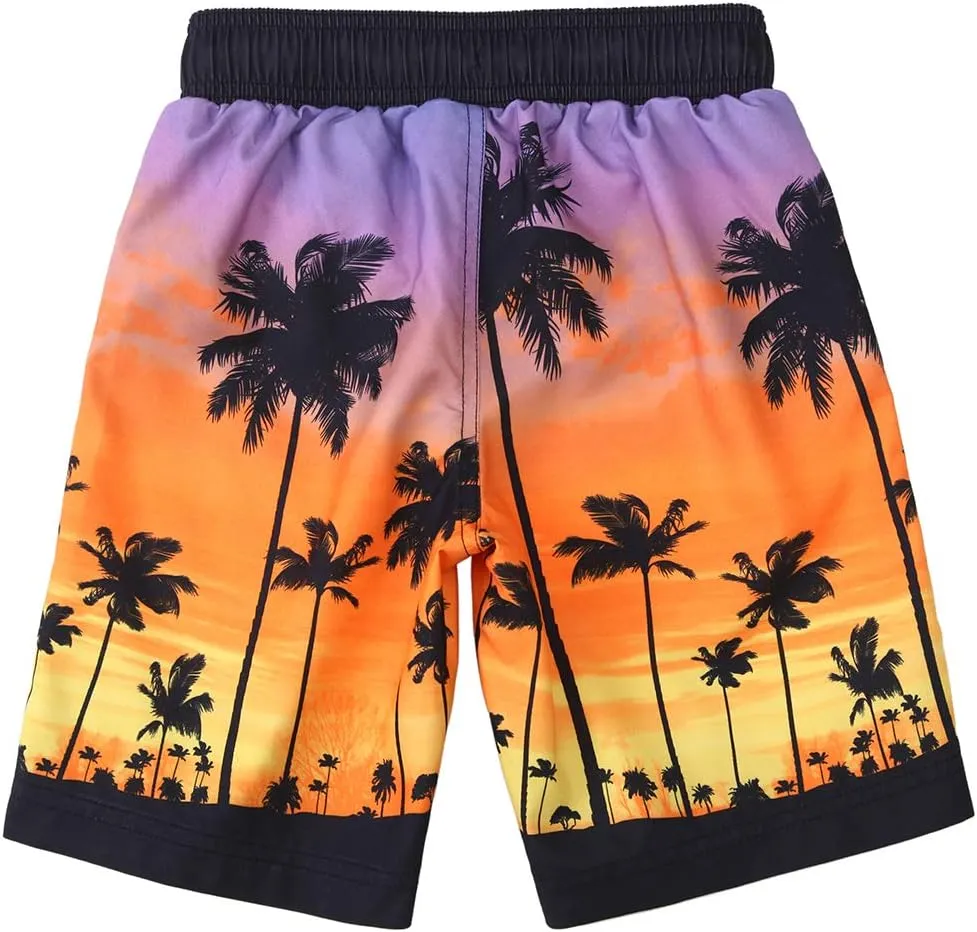 Rokka&Rolla Boys' Swim Trunks UPF 50  Quick Dry Bathing Suit Swimwear Beach Shorts with Mesh Lining
