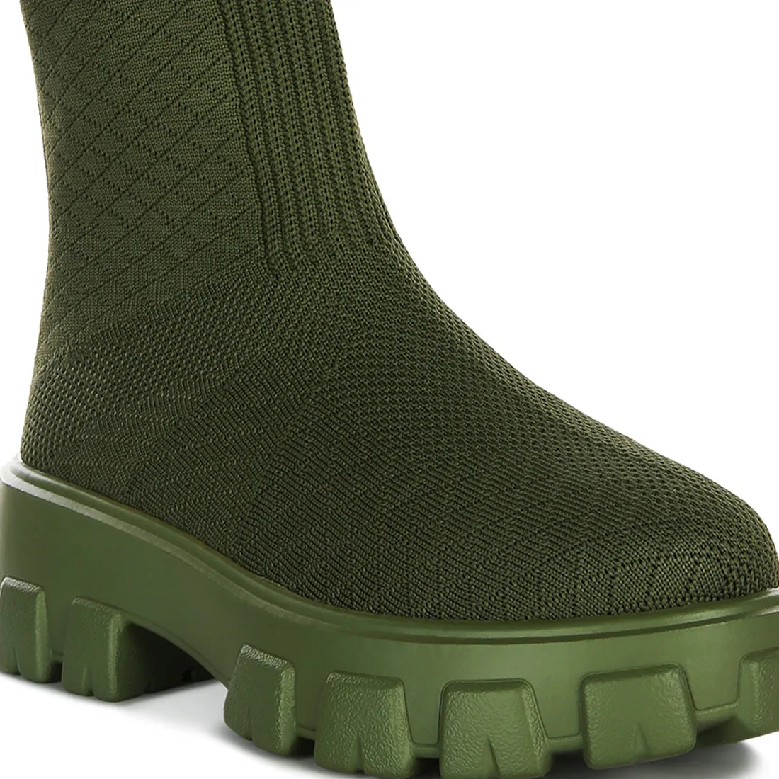 Stretch Knit Ankle Boots