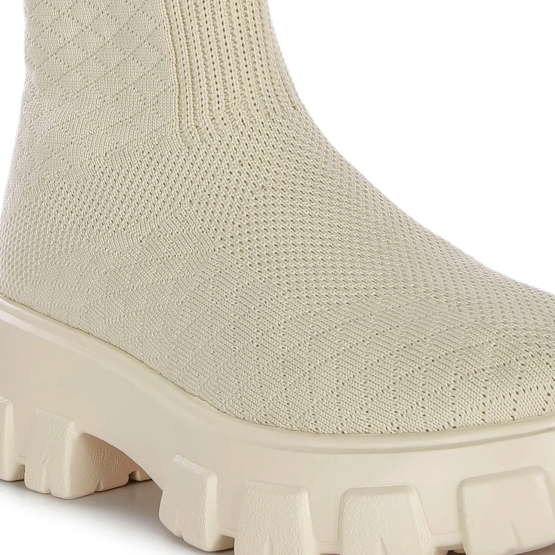 Stretch Knit Ankle Boots