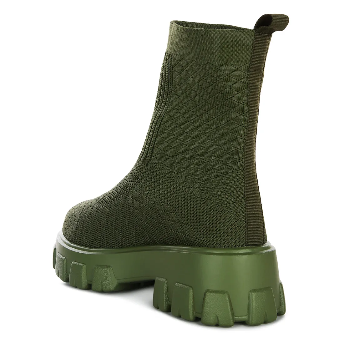 Stretch Knit Ankle Boots