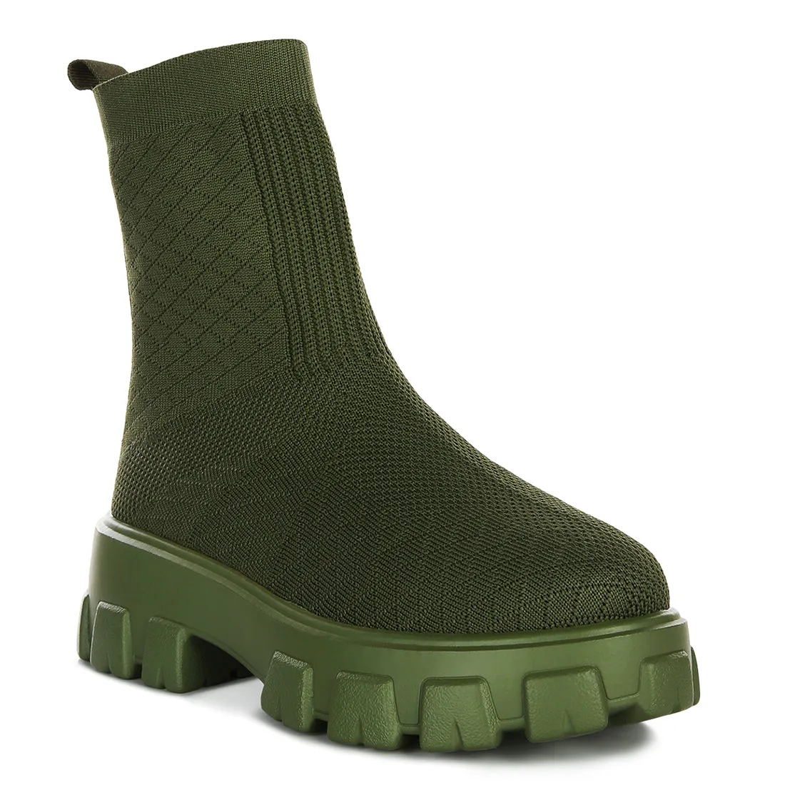 Stretch Knit Ankle Boots