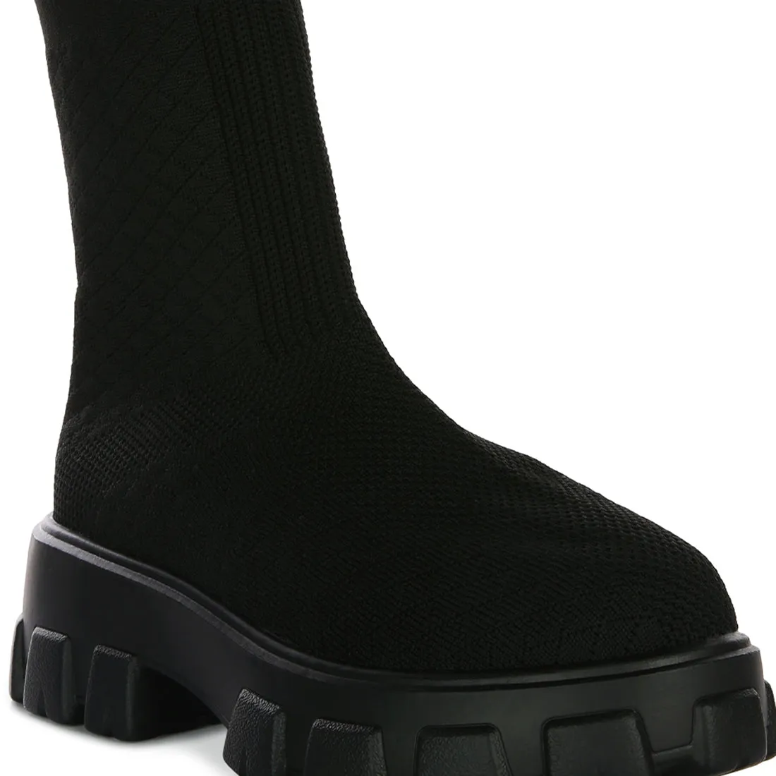 Stretch Knit Ankle Boots