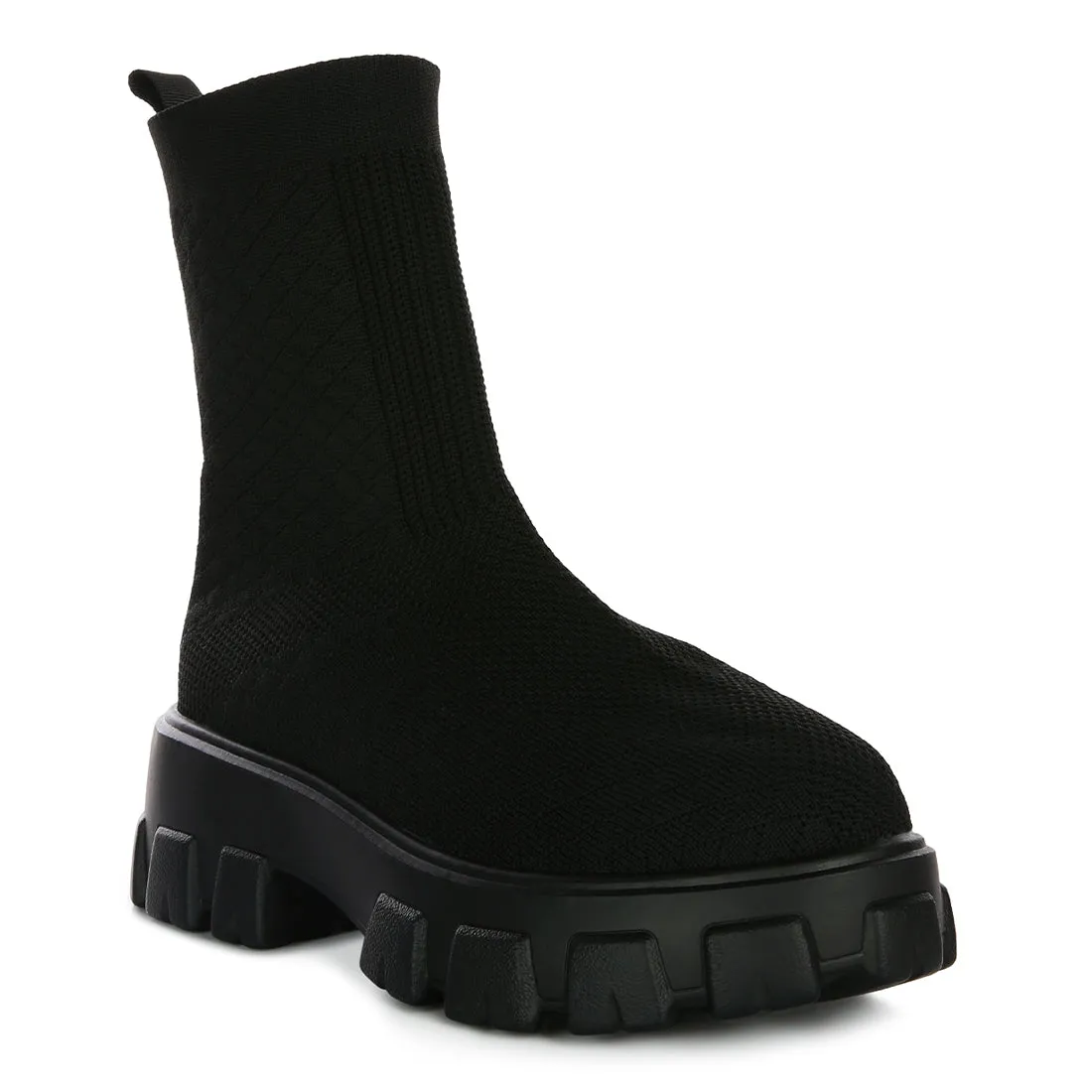 Stretch Knit Ankle Boots