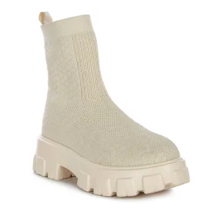Stretch Knit Ankle Boots