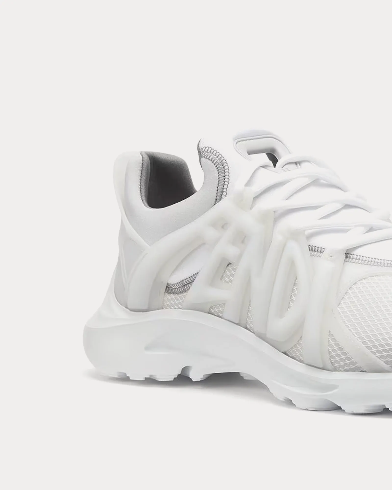 Tag Technical Mesh White Low Top Sneakers