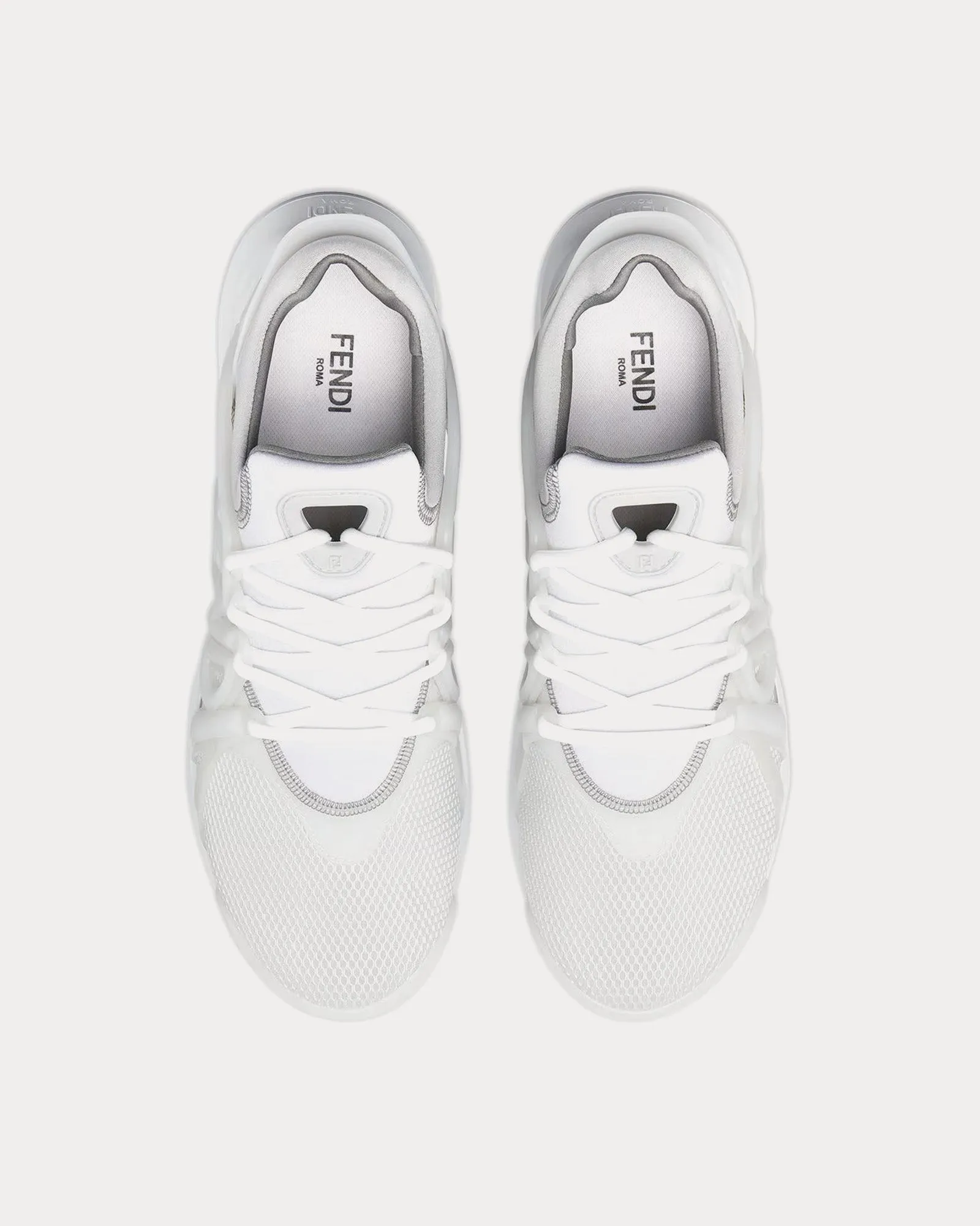 Tag Technical Mesh White Low Top Sneakers