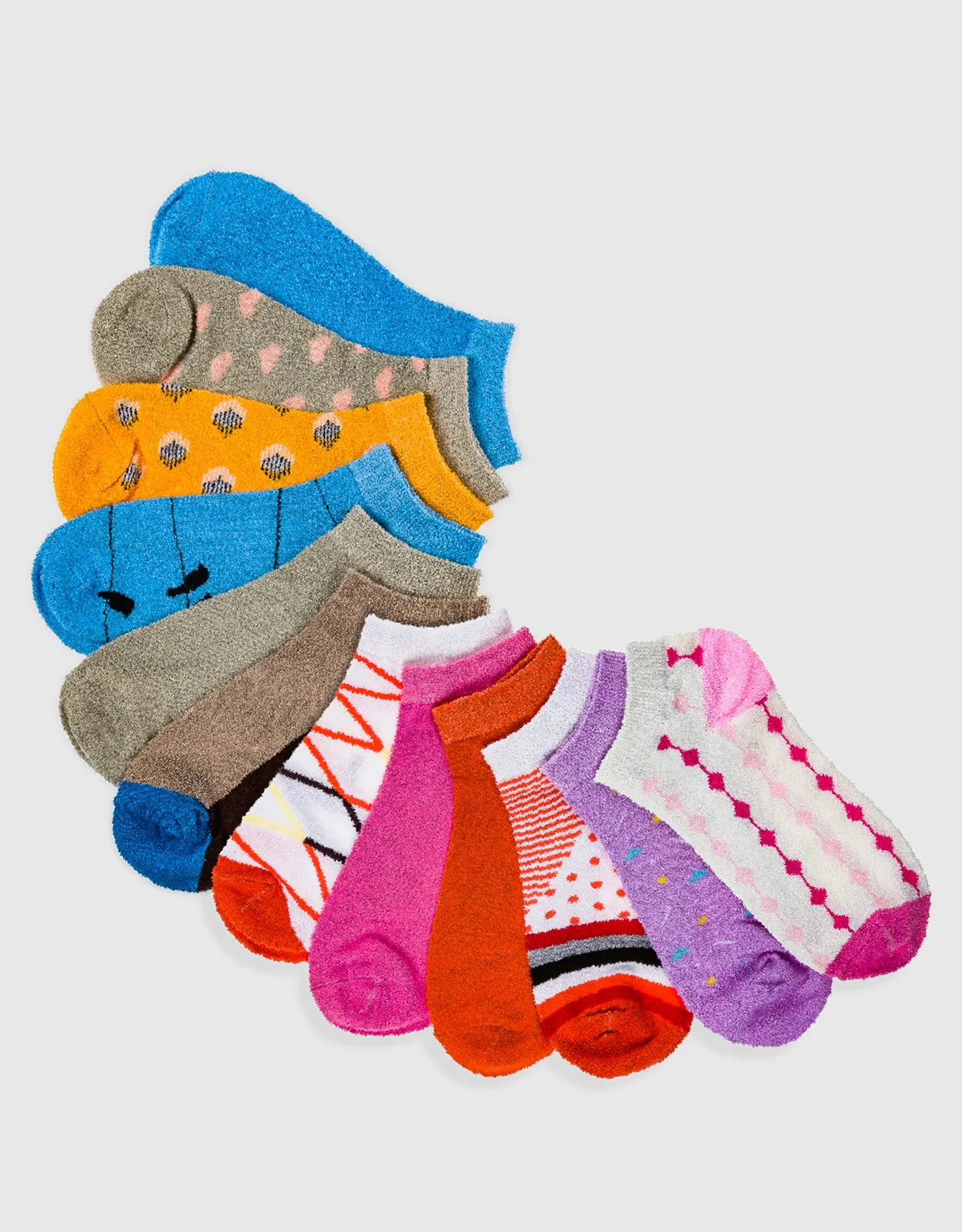 Womens Multicolor Ankle Socks 12 Pack