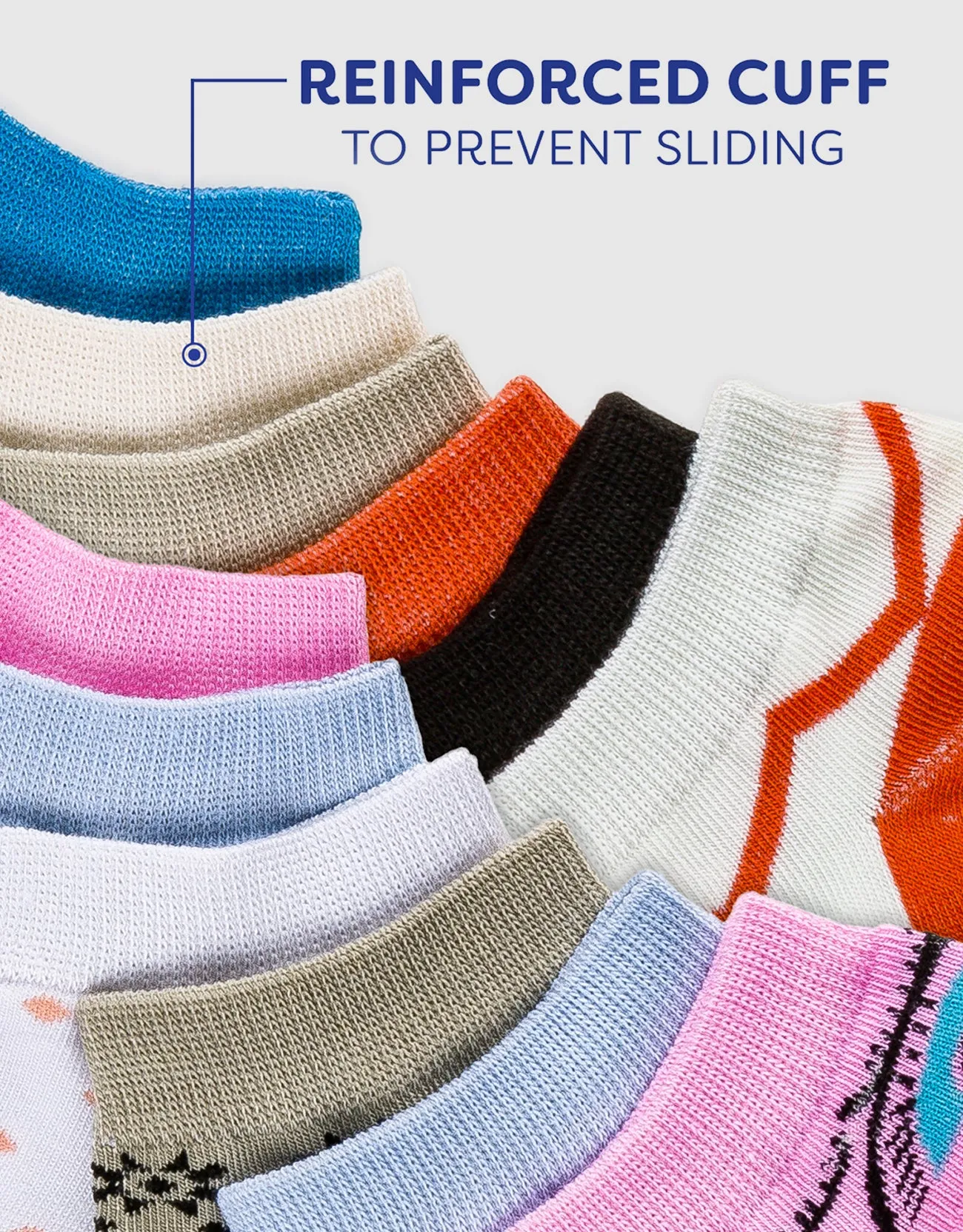 Womens Multicolor Ankle Socks 12 Pack
