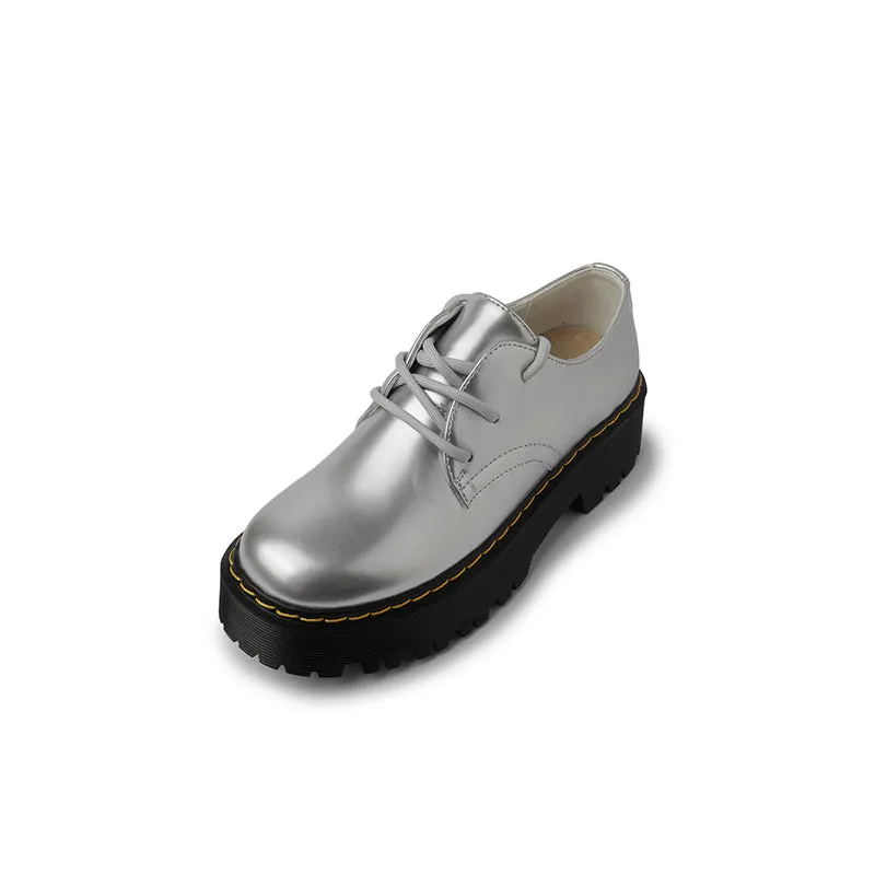Womens Platform Oxfords Lace Up Chunky Shoes