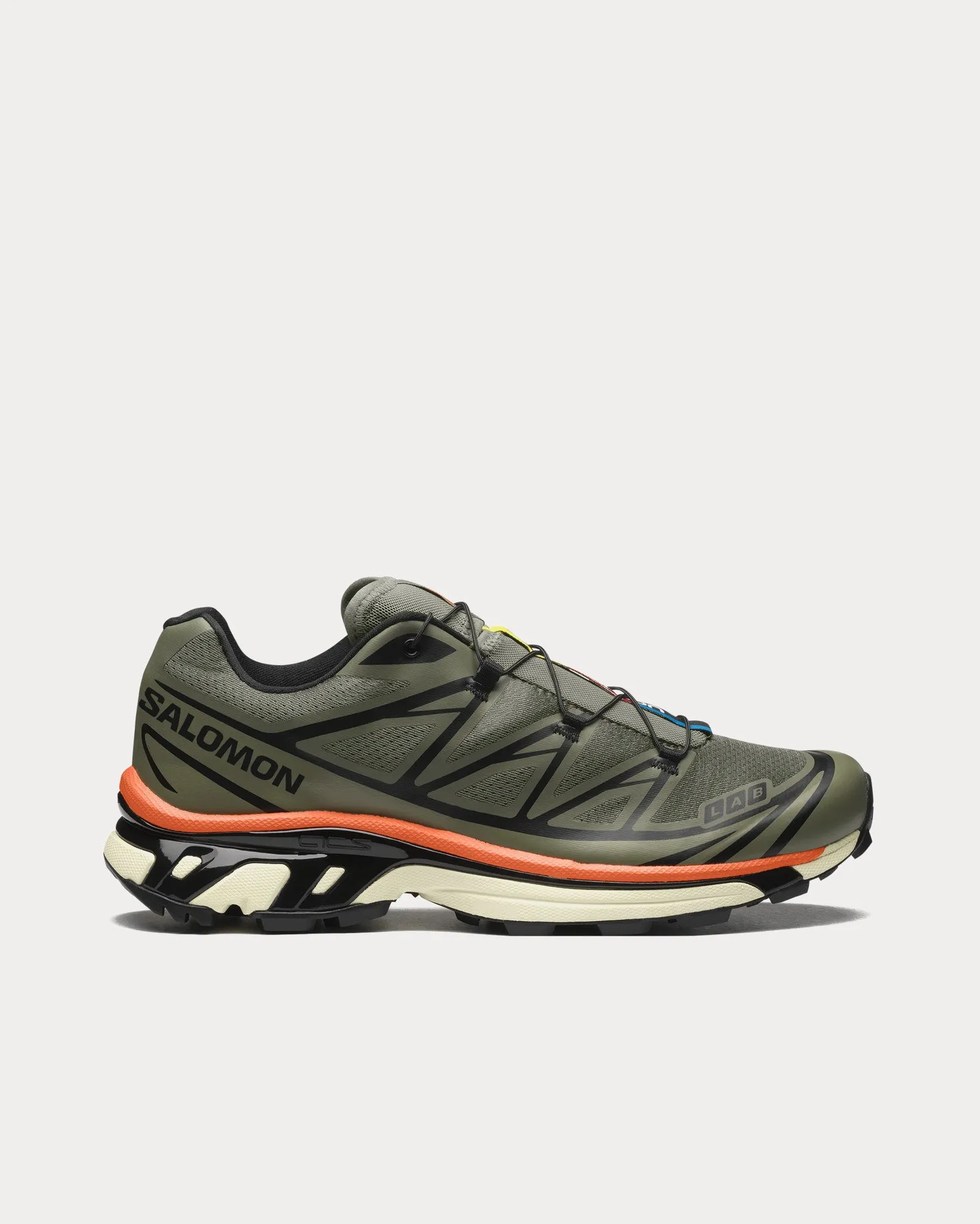 XT-6 Deep Lichen Green / Black / Red Orange Low Top Sneakers