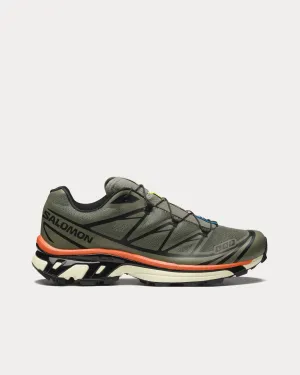 XT-6 Deep Lichen Green / Black / Red Orange Low Top Sneakers