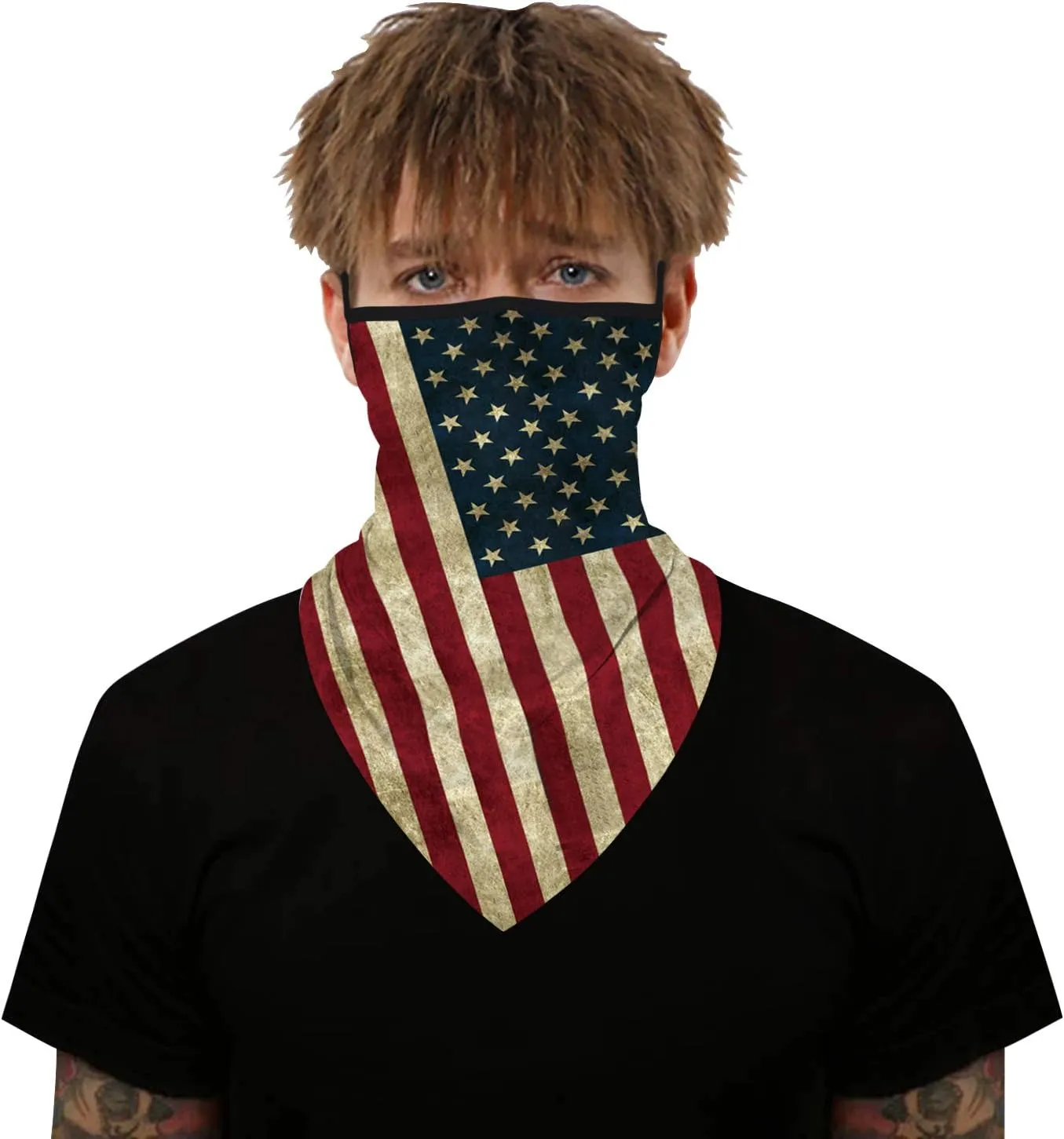 YAYOUREL Neck Gaiter Face Mask Covering Bandanas for Men Women Summer UV Face Scarf Mask Cover Facemask Balaclava Headbands