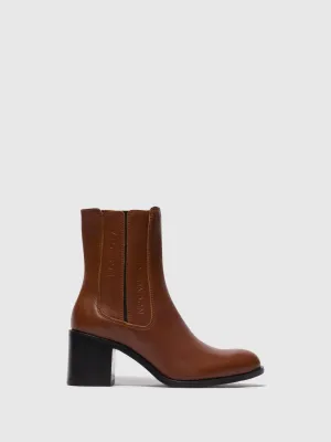 Zip Up Ankle Boots AMEL913FLY COGNAC