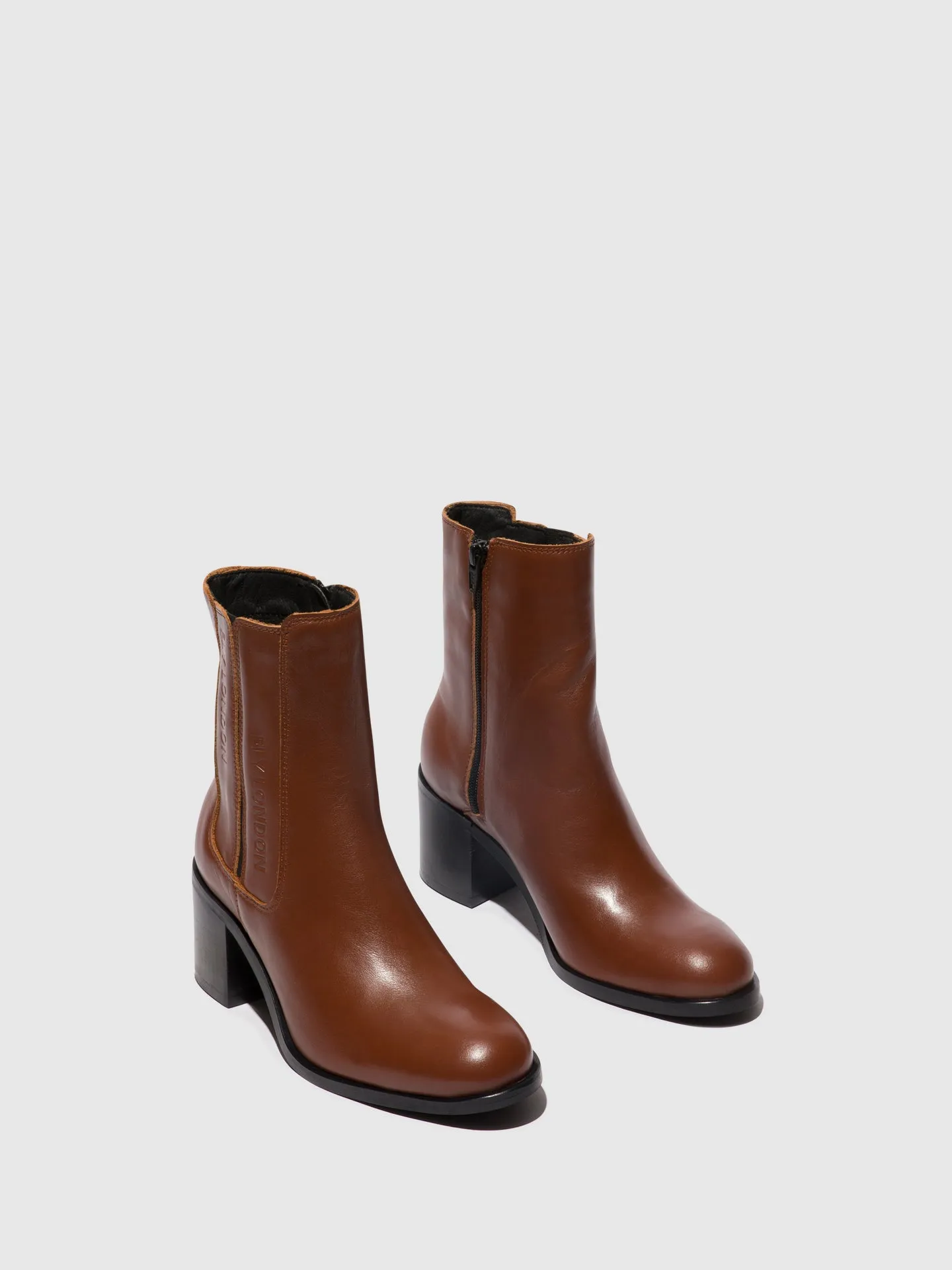 Zip Up Ankle Boots AMEL913FLY COGNAC